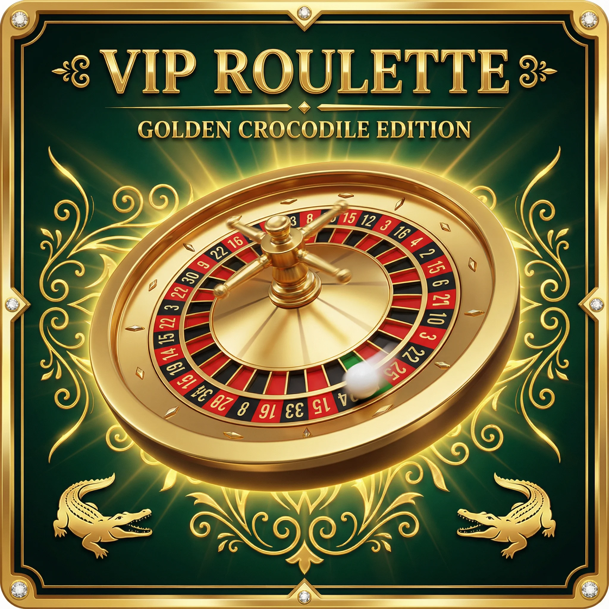 Ruleta VIP Cocodrilo Dorado con rueda giratoria y números